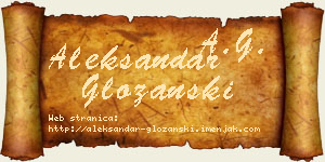 Aleksandar Gložanski vizit kartica